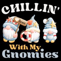 Chillin With My Gnomies Beach Gnomes With Shells Gift Crop Top