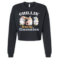 Chillin With My Gnomies Beach Gnomes With Shells Gift Cropped Pullover Crew