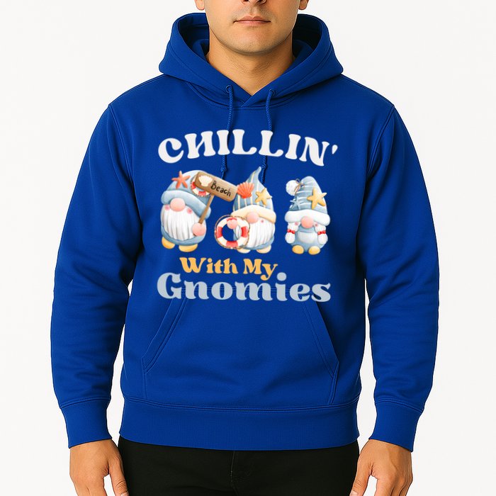 Chillin With My Gnomies Beach Gnomes With Shells Gift Hoodie