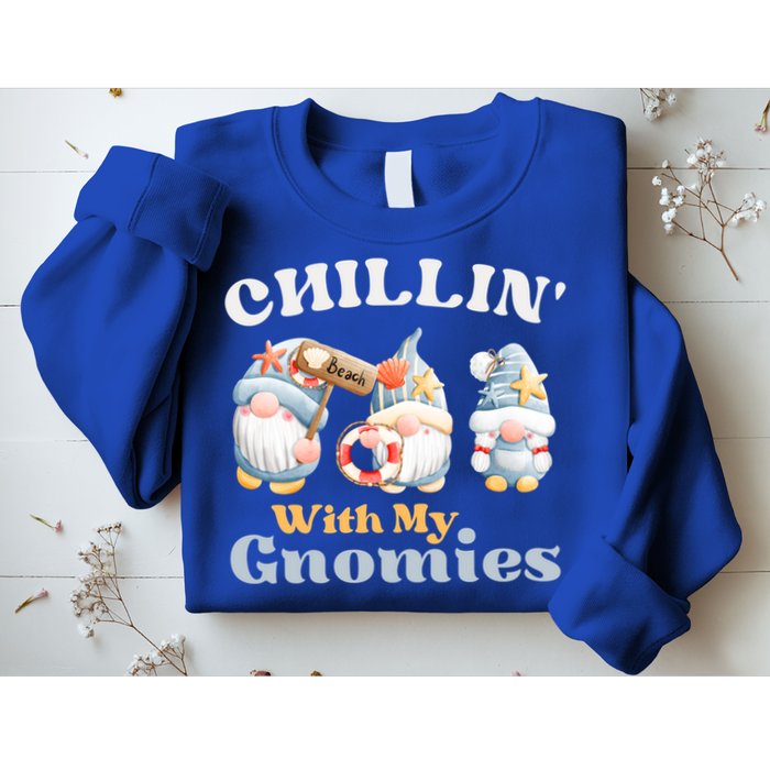 Chillin With My Gnomies Beach Gnomes With Shells Gift Sweatshirt