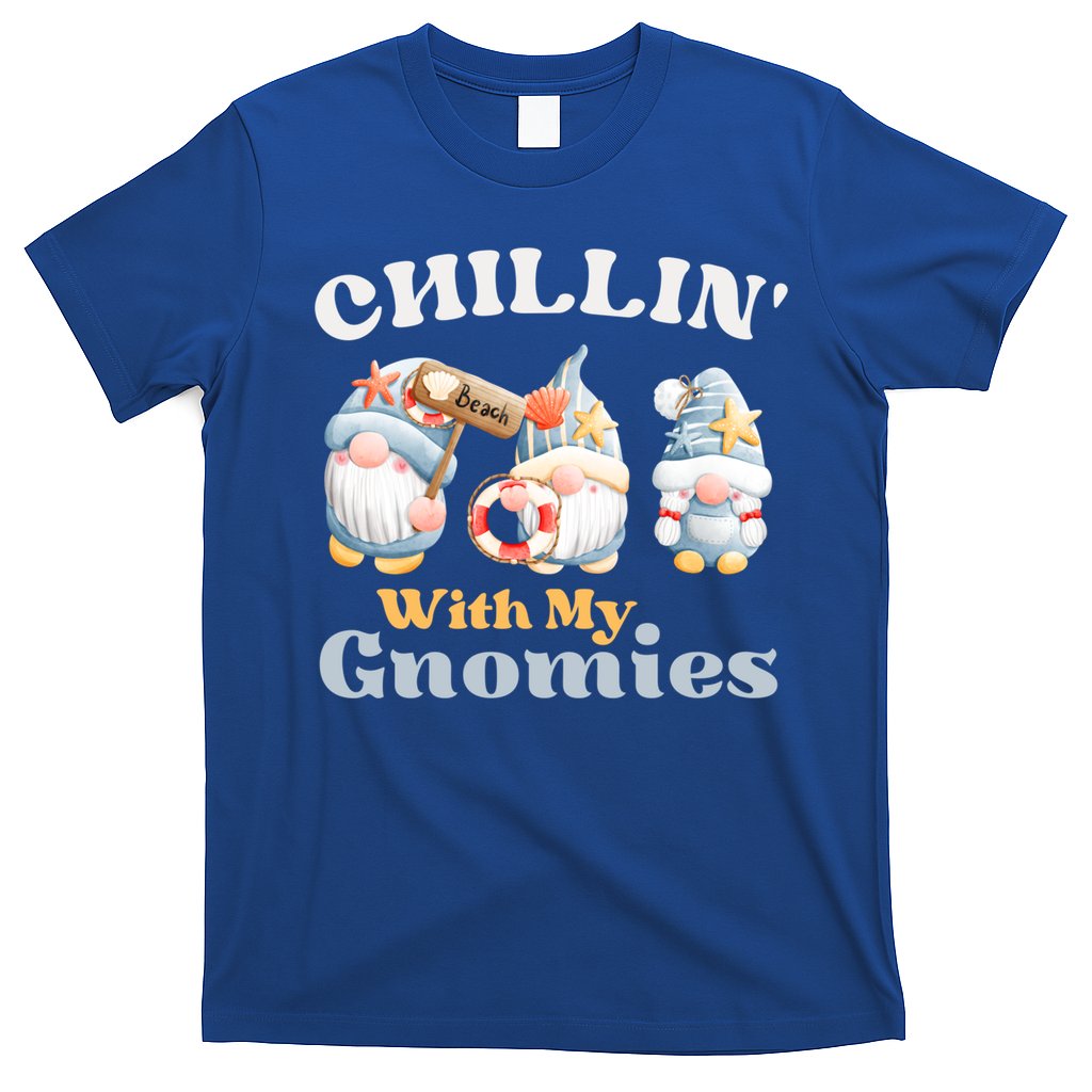 Chillin With My Gnomies Beach Gnomes With Shells Gift T-Shirt