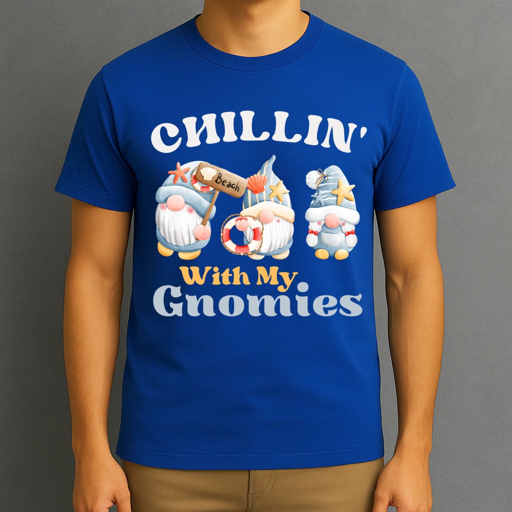 Chillin With My Gnomies Beach Gnomes With Shells Gift T-Shirt