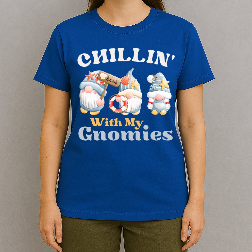 Chillin With My Gnomies Beach Gnomes With Shells Gift T-Shirt