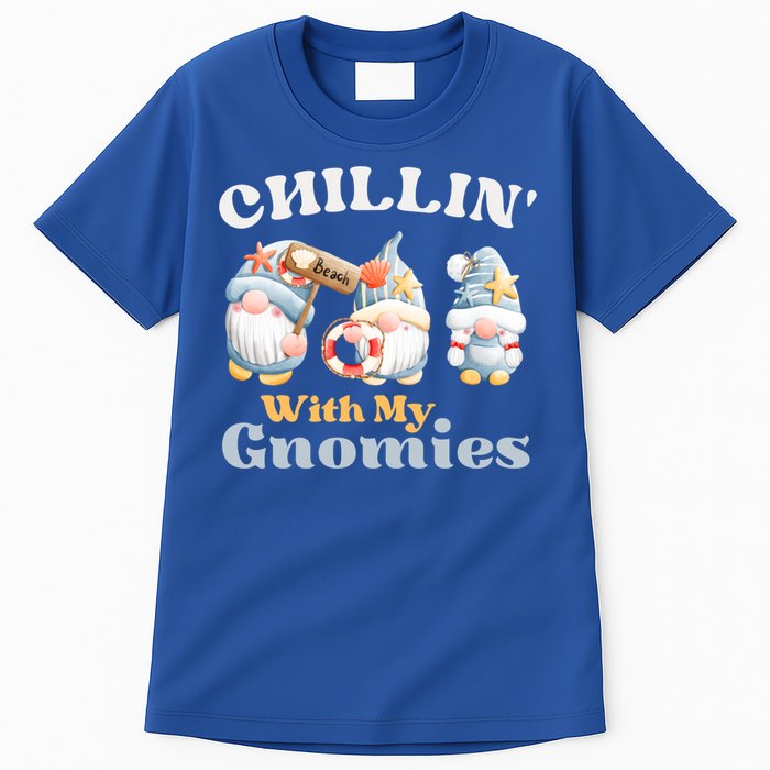 Chillin With My Gnomies Beach Gnomes With Shells Gift Tall T-Shirt