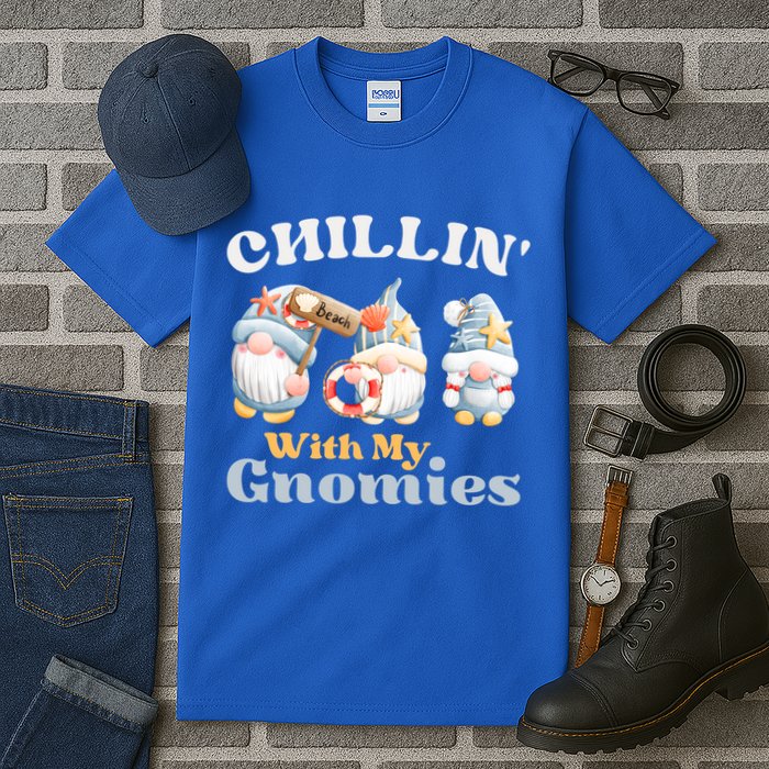 Chillin With My Gnomies Beach Gnomes With Shells Gift Tall T-Shirt