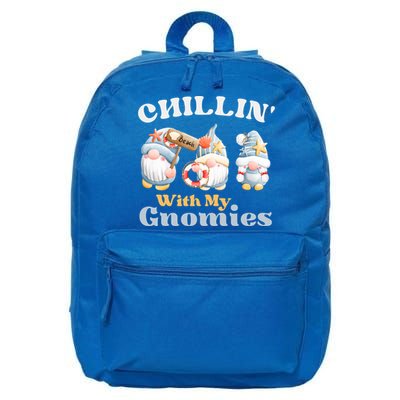 Chillin With My Gnomies Beach Gnomes With Shells Gift 16 in Basic Backpack