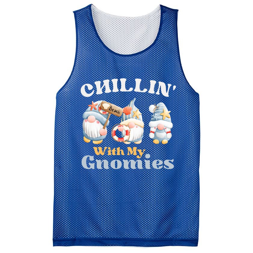 Chillin With My Gnomies Beach Gnomes With Shells Gift Mesh Reversible Basketball Jersey Tank