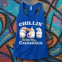 Chillin With My Gnomies Beach Gnomes With Shells Gift Womens Tank Top