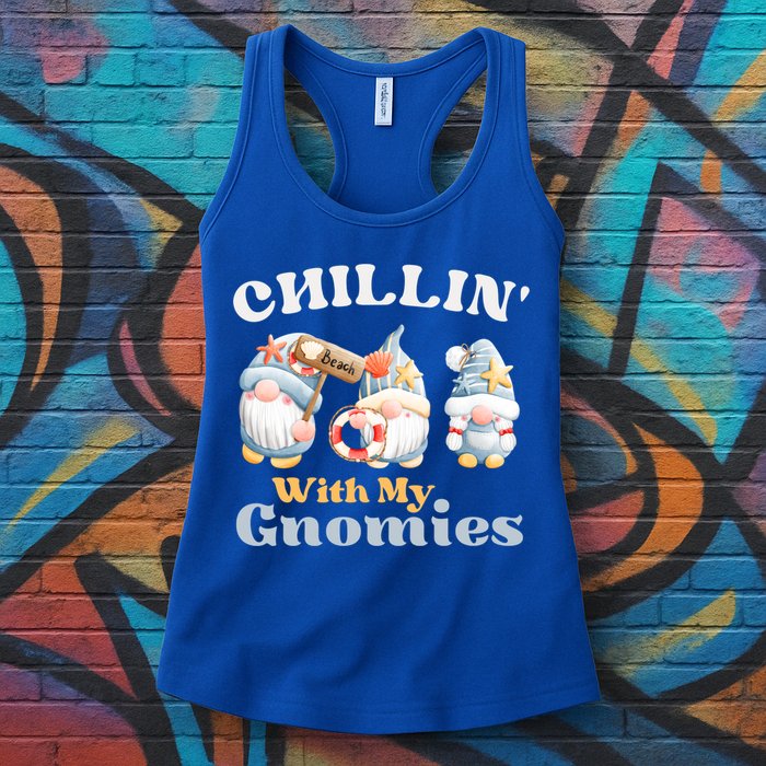 Chillin With My Gnomies Beach Gnomes With Shells Gift Womens Tank Top
