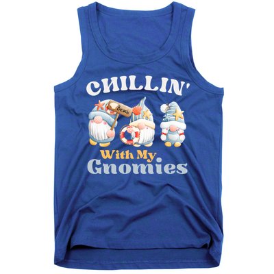 Chillin With My Gnomies Beach Gnomes With Shells Gift Tank Top