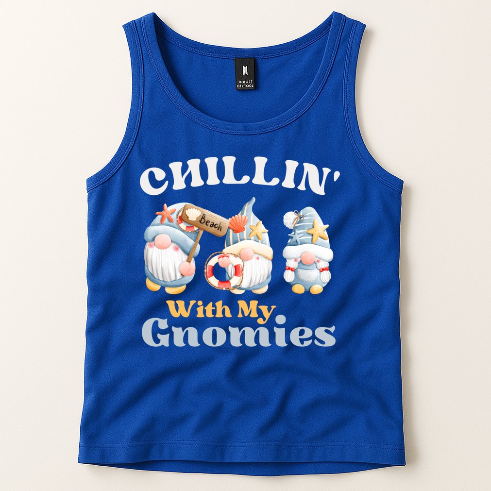 Chillin With My Gnomies Beach Gnomes With Shells Gift Tank Top
