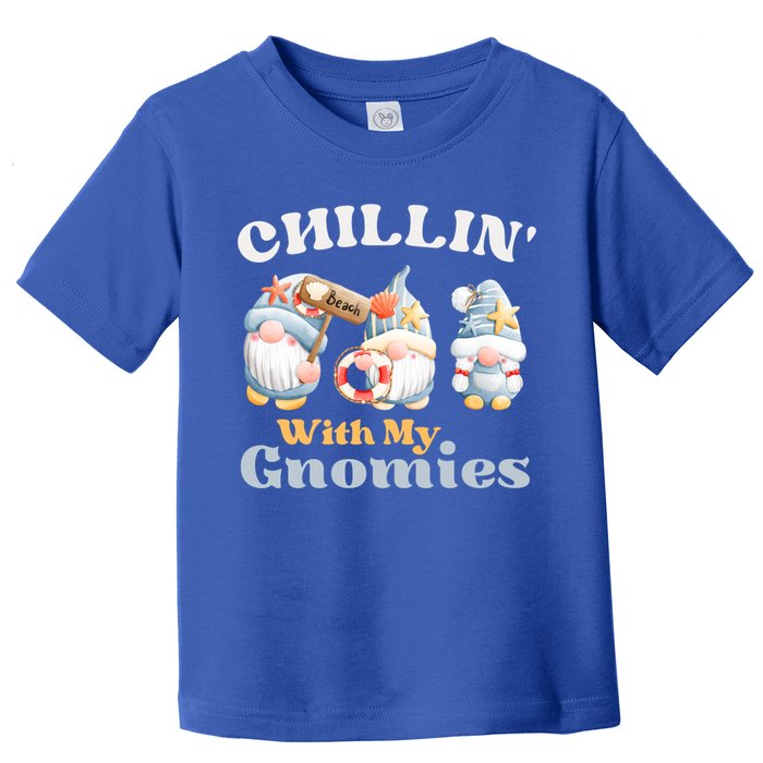Chillin With My Gnomies Beach Gnomes With Shells Gift Toddler T-Shirt