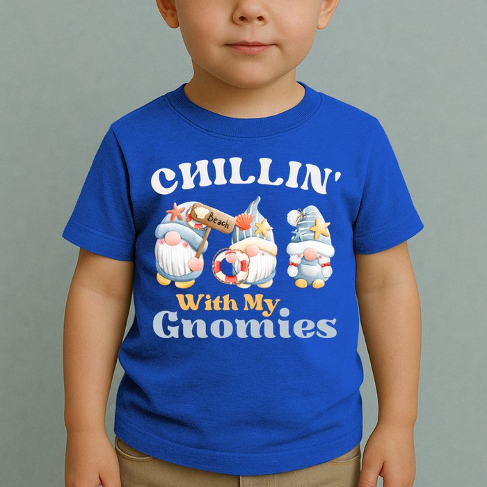Chillin With My Gnomies Beach Gnomes With Shells Gift Toddler T-Shirt