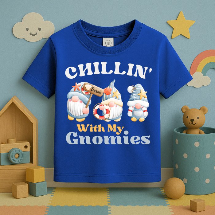 Chillin With My Gnomies Beach Gnomes With Shells Gift Toddler T-Shirt