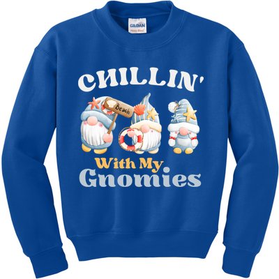Chillin With My Gnomies Beach Gnomes With Shells Gift Kids Sweatshirt