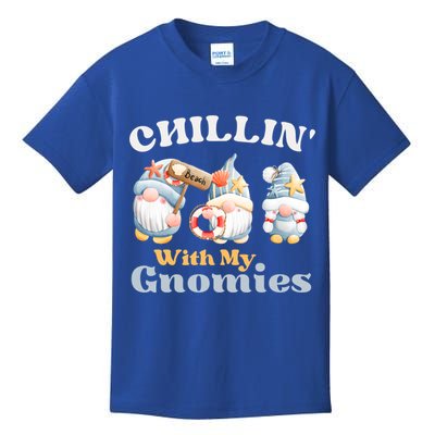 Chillin With My Gnomies Beach Gnomes With Shells Gift Kids T-Shirt
