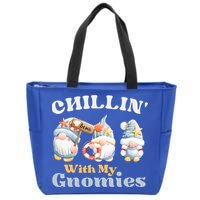 Chillin With My Gnomies Beach Gnomes With Shells Gift Zip Tote Bag