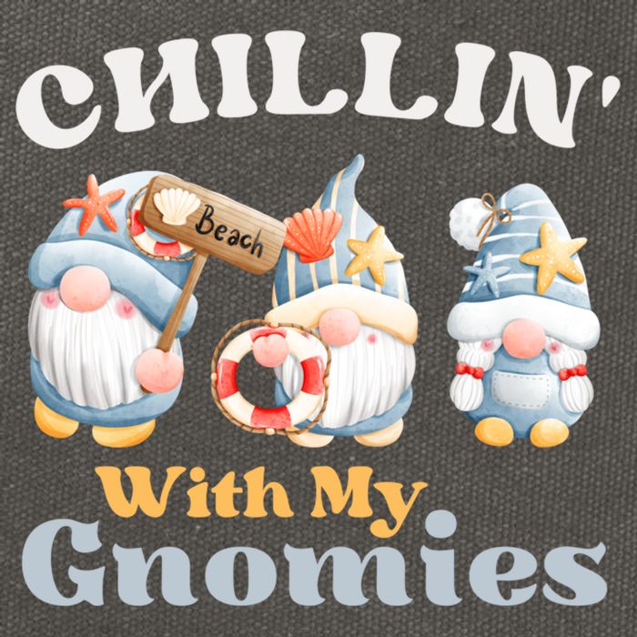 Chillin With My Gnomies Beach Gnomes With Shells Gift Cotton Canvas Backpack