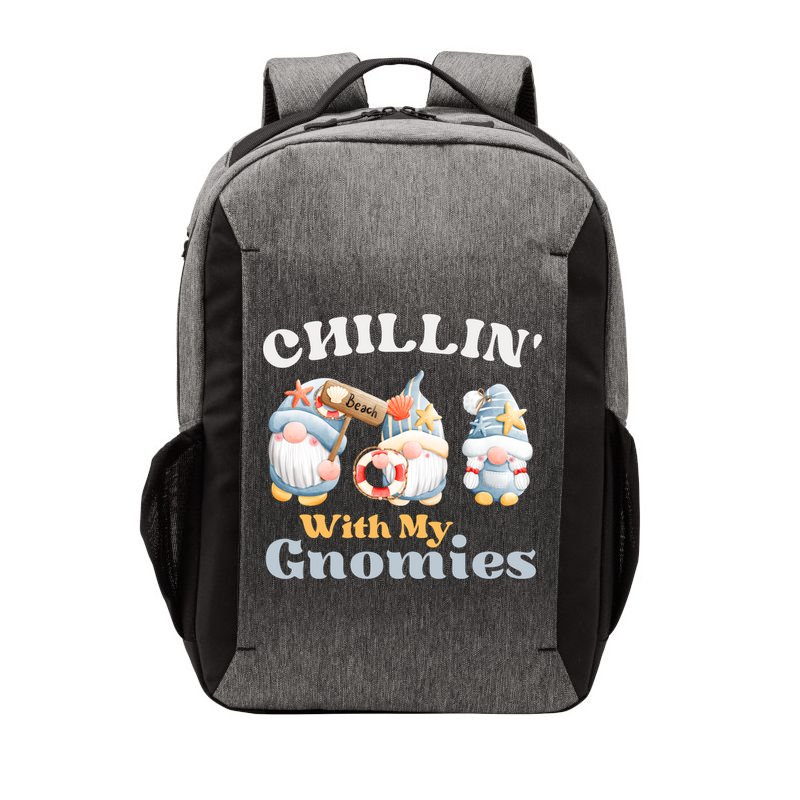 Chillin With My Gnomies Beach Gnomes With Shells Gift Vector Backpack