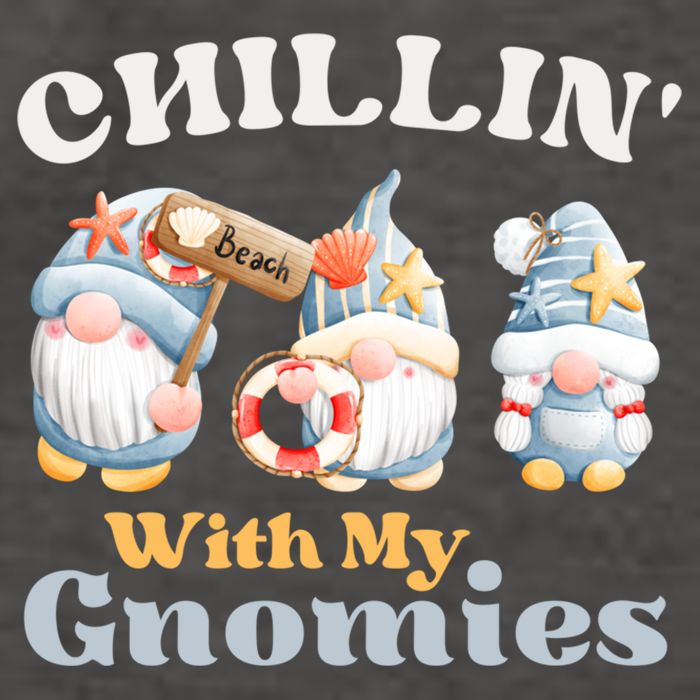 Chillin With My Gnomies Beach Gnomes With Shells Gift Vector Backpack