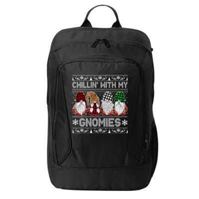 Chillin With My Gnomies Family Ugly Christmas Sweater Gnomes Gift City Backpack