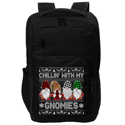 Chillin With My Gnomies Family Ugly Christmas Sweater Gnomes Gift Impact Tech Backpack