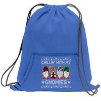 Chillin With My Gnomies Family Ugly Christmas Sweater Gnomes Gift Sweatshirt Cinch Pack Bag