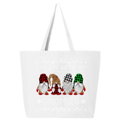 Chillin With My Gnomies Family Ugly Christmas Sweater Gnomes Gift 25L Jumbo Tote