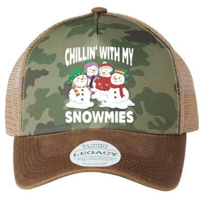 Chillin' With My Snowmies Christmas Snow Cool Gift Legacy Tie Dye Trucker Hat