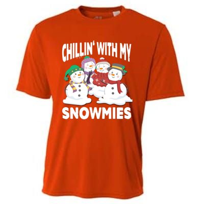 Chillin' With My Snowmies Christmas Snow Cool Gift Cooling Performance Crew T-Shirt