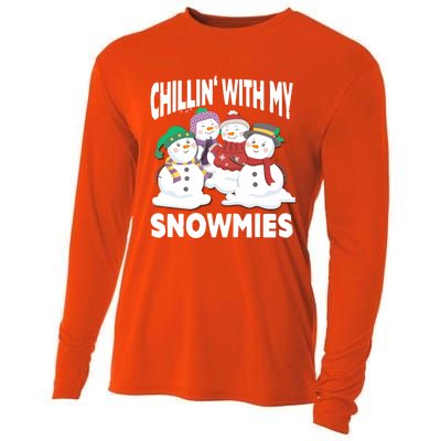 Chillin' With My Snowmies Christmas Snow Cool Gift Cooling Performance Long Sleeve Crew