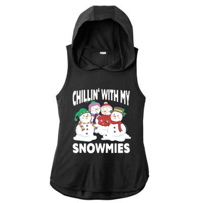 Chillin' With My Snowmies Christmas Snow Cool Gift Ladies PosiCharge Tri-Blend Wicking Draft Hoodie Tank