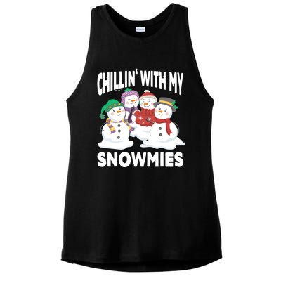 Chillin' With My Snowmies Christmas Snow Cool Gift Ladies PosiCharge Tri-Blend Wicking Tank