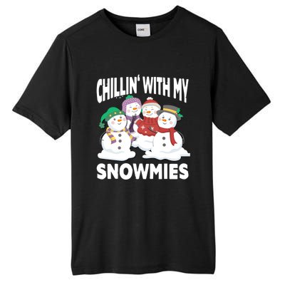 Chillin' With My Snowmies Christmas Snow Cool Gift Tall Fusion ChromaSoft Performance T-Shirt