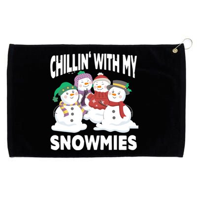 Chillin' With My Snowmies Christmas Snow Cool Gift Grommeted Golf Towel