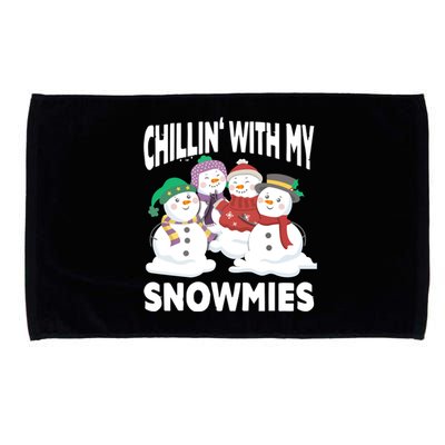 Chillin' With My Snowmies Christmas Snow Cool Gift Microfiber Hand Towel