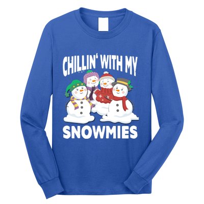 Chillin' With My Snowmies Christmas Snow Cool Gift Long Sleeve Shirt