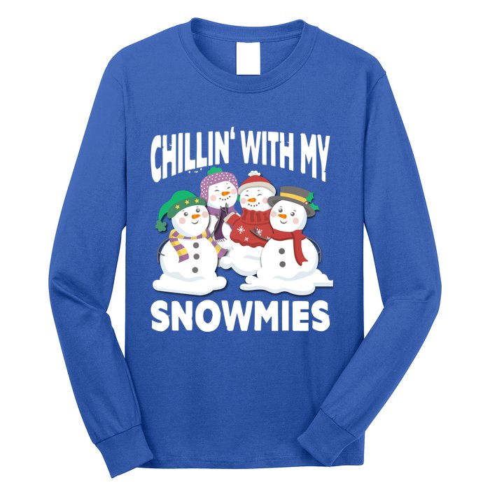 Chillin' With My Snowmies Christmas Snow Cool Gift Long Sleeve Shirt