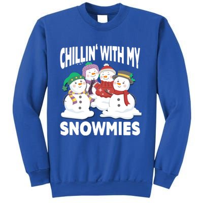 Chillin' With My Snowmies Christmas Snow Cool Gift Sweatshirt