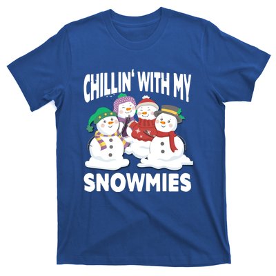 Chillin' With My Snowmies Christmas Snow Cool Gift T-Shirt