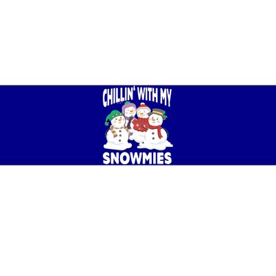 Chillin' With My Snowmies Christmas Snow Cool Gift Bumper Sticker