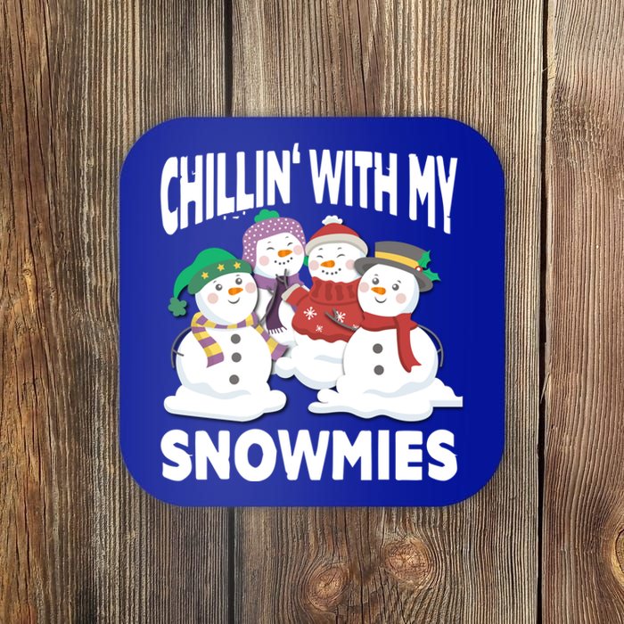 Chillin' With My Snowmies Christmas Snow Cool Gift Coaster