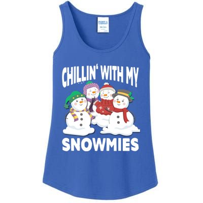 Chillin' With My Snowmies Christmas Snow Cool Gift Ladies Essential Tank