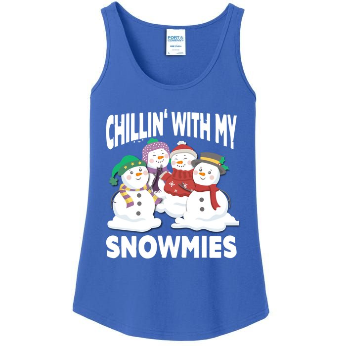 Chillin' With My Snowmies Christmas Snow Cool Gift Ladies Essential Tank