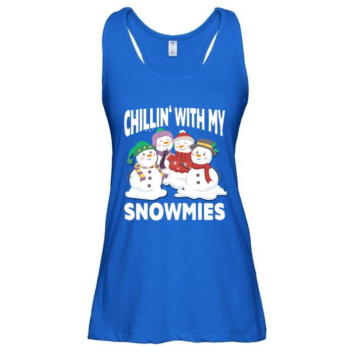 Chillin' With My Snowmies Christmas Snow Cool Gift Ladies Essential Flowy Tank