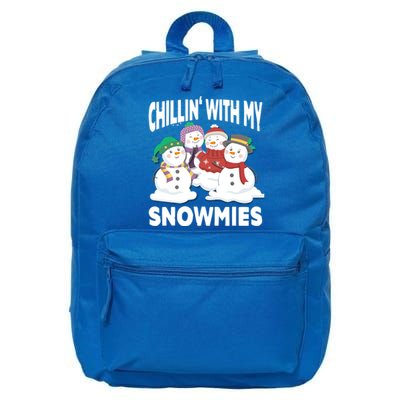 Chillin' With My Snowmies Christmas Snow Cool Gift 16 in Basic Backpack