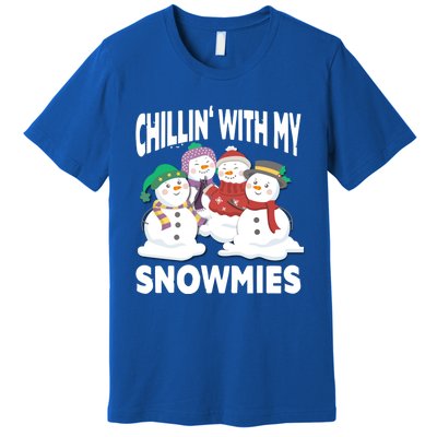 Chillin' With My Snowmies Christmas Snow Cool Gift Premium T-Shirt