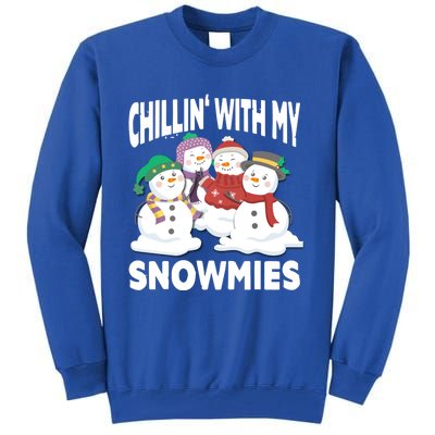 Chillin' With My Snowmies Christmas Snow Cool Gift Tall Sweatshirt