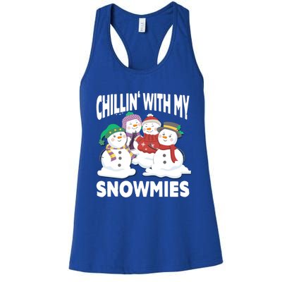 Chillin' With My Snowmies Christmas Snow Cool Gift Women's Racerback Tank