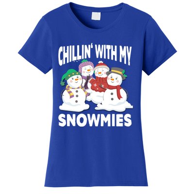 Chillin' With My Snowmies Christmas Snow Cool Gift Women's T-Shirt